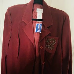 Burgundy Paisley Blazer Jacket